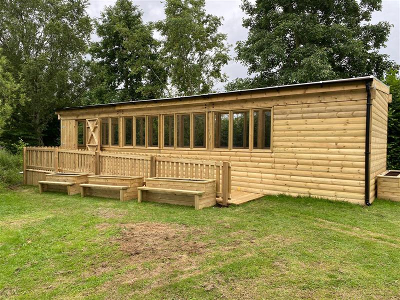 A side view of the outdoor classroom at newburn manor