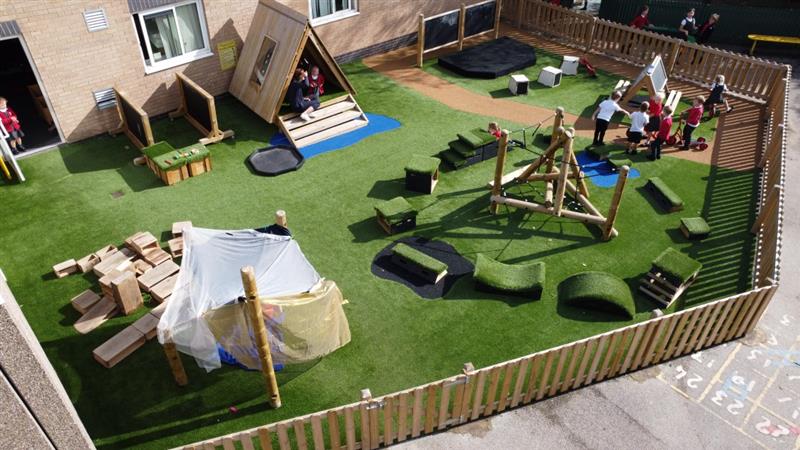 a shot of the outdoor play space