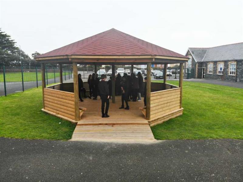 A side view of the outdoor classroom for pupils aged 11-16