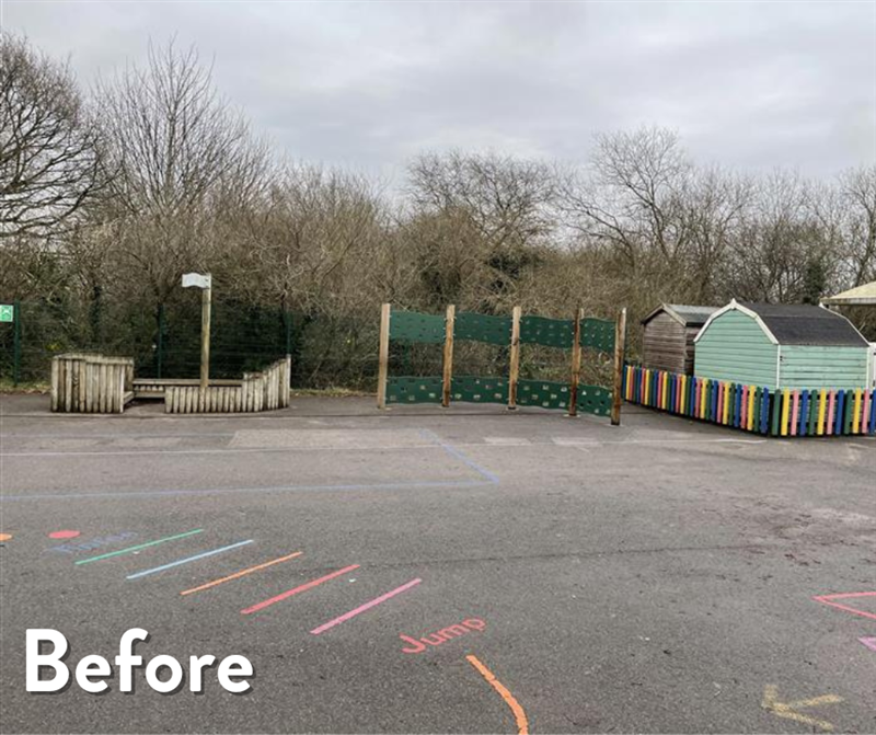 before photo of the playground at ashdown infant school