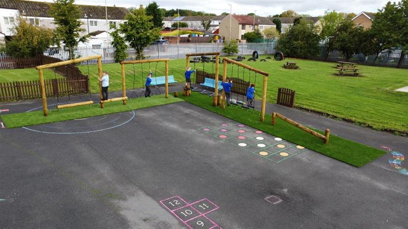 Outdoor trim trail for primary school playgrounds