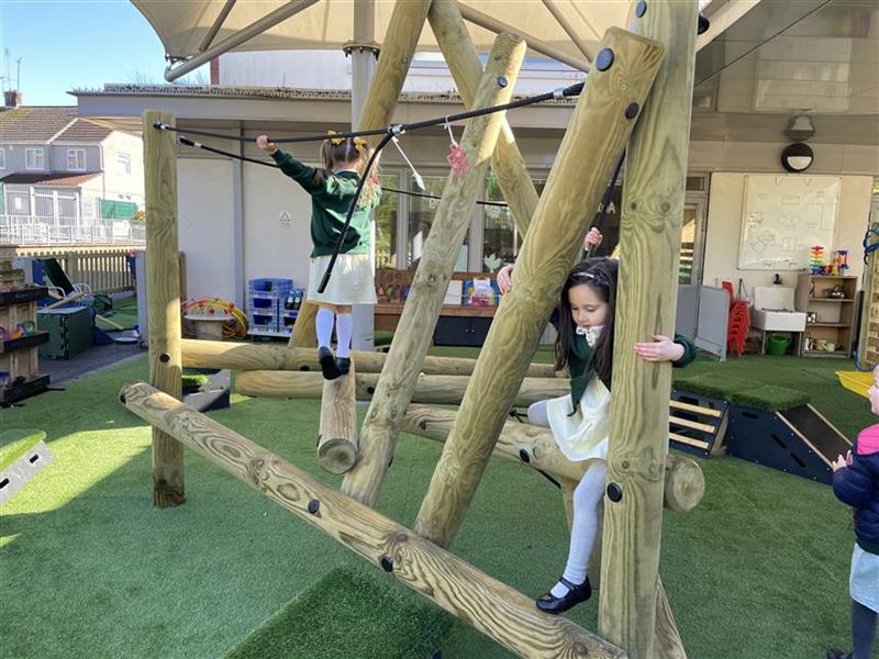an outdoor climbing frame for schools