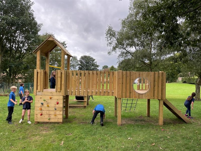 children build their climbing skills and confidence on the active play tower