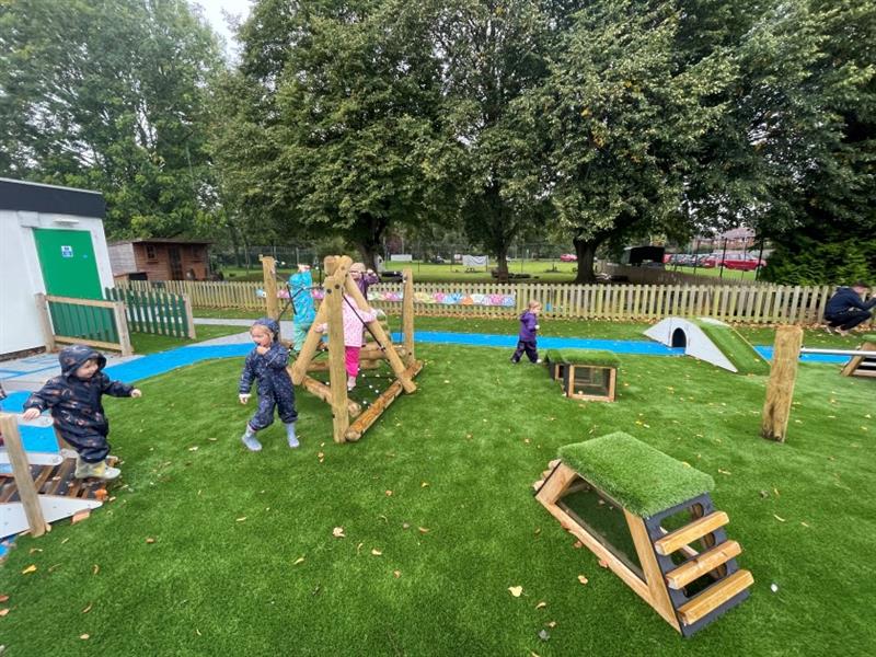 a shot of the outdoor play area at cottage nursery