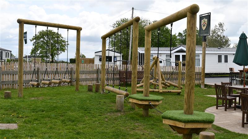 outdoor play area at bowland fell holiday park