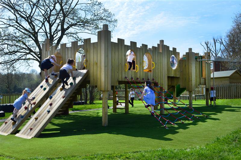 outdoor play castle for schools