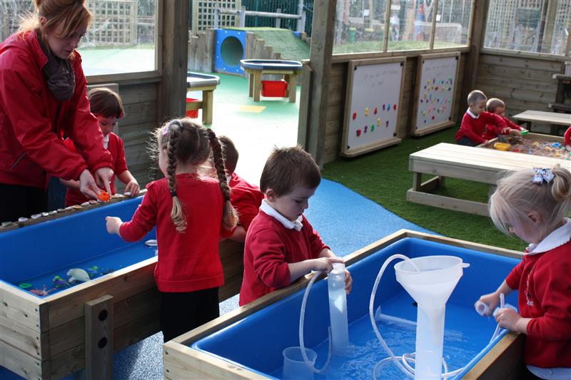 children playing in our water box 