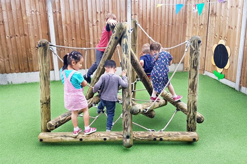 children playing on our climbing frame