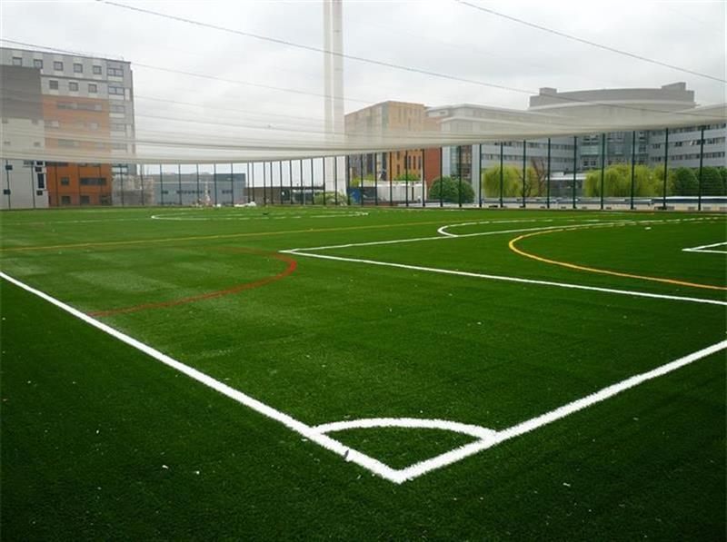 A view of the lines on the muga pitch