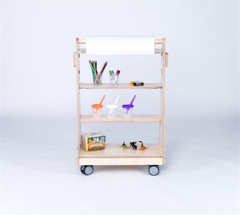 The art easel provides double sided storage