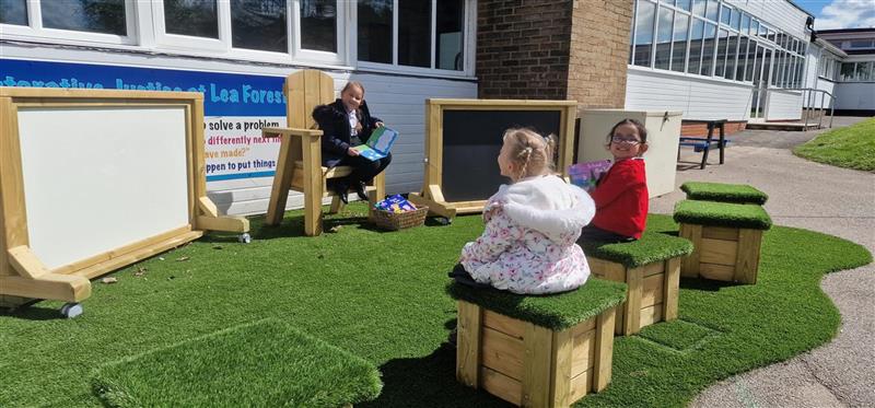 outdoor reading area at a primary school