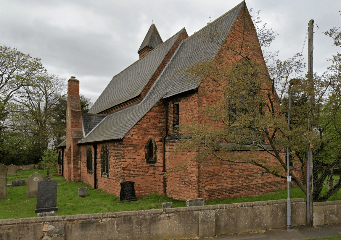 St Paul's Church, located in the village of Hensall. The church is in the 18th-century style as is made from red bricks.