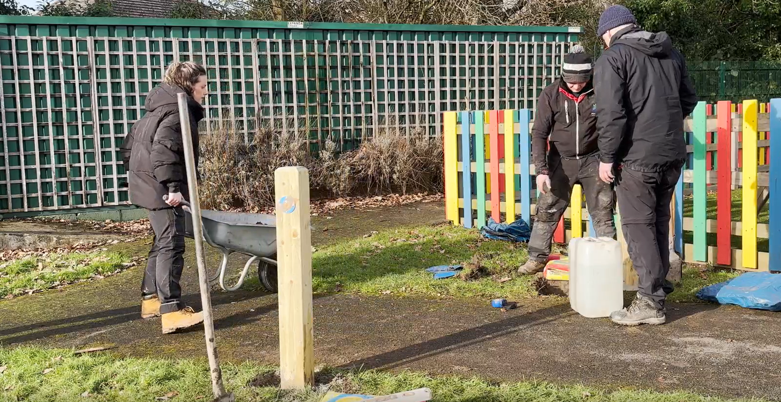 Ellen, Jonny and Adrian installing the Sensory Spinner, showcasing how easy it is.