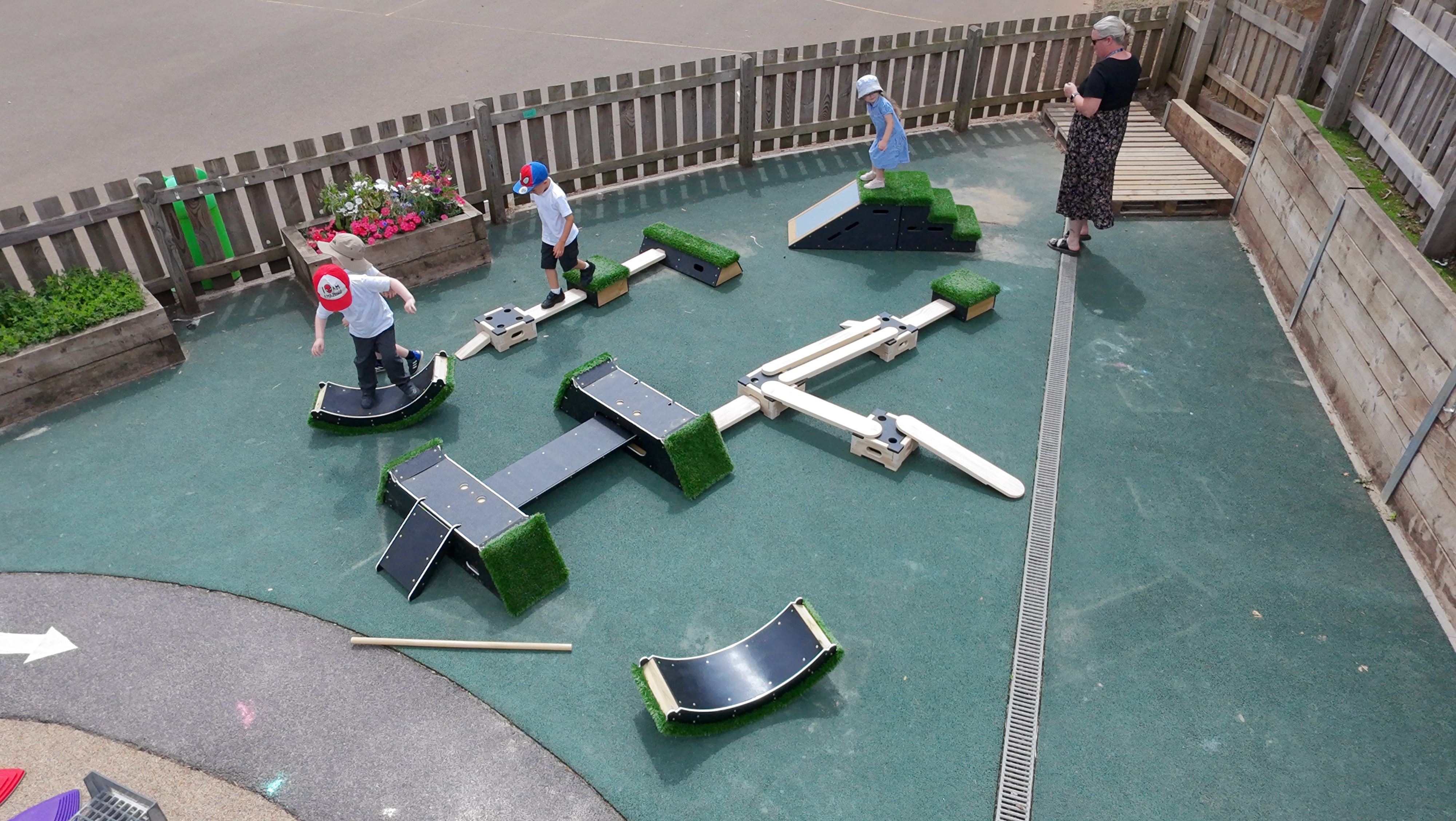The Sports Premium Dynamic Discovery Package set up on a EYFS playground.