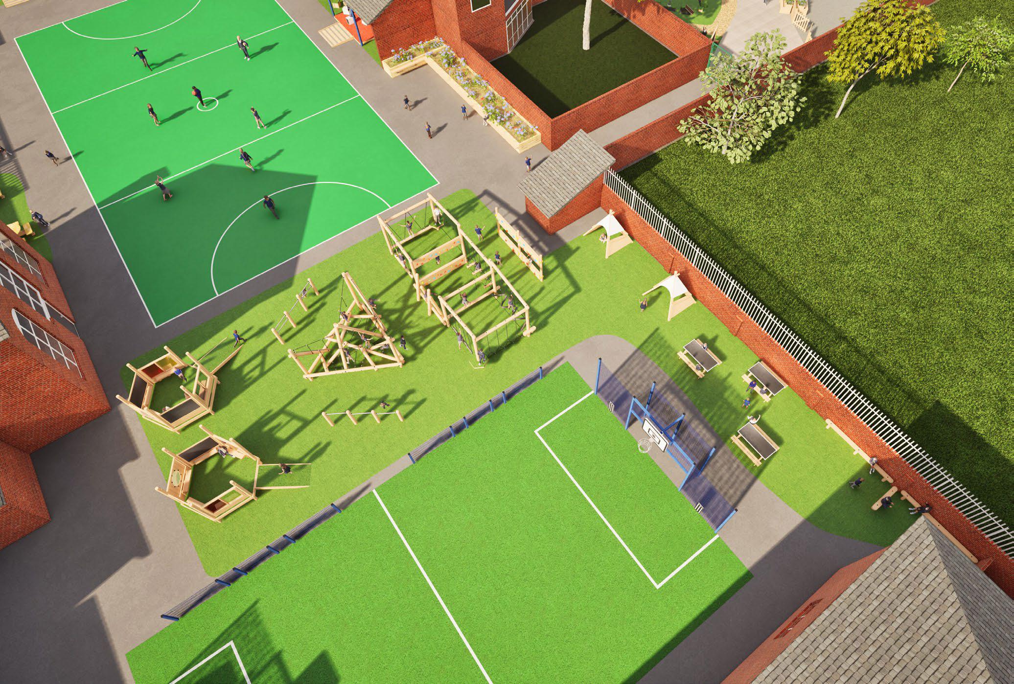 A visualisation of the proposed playground project Churchtown Primary School.