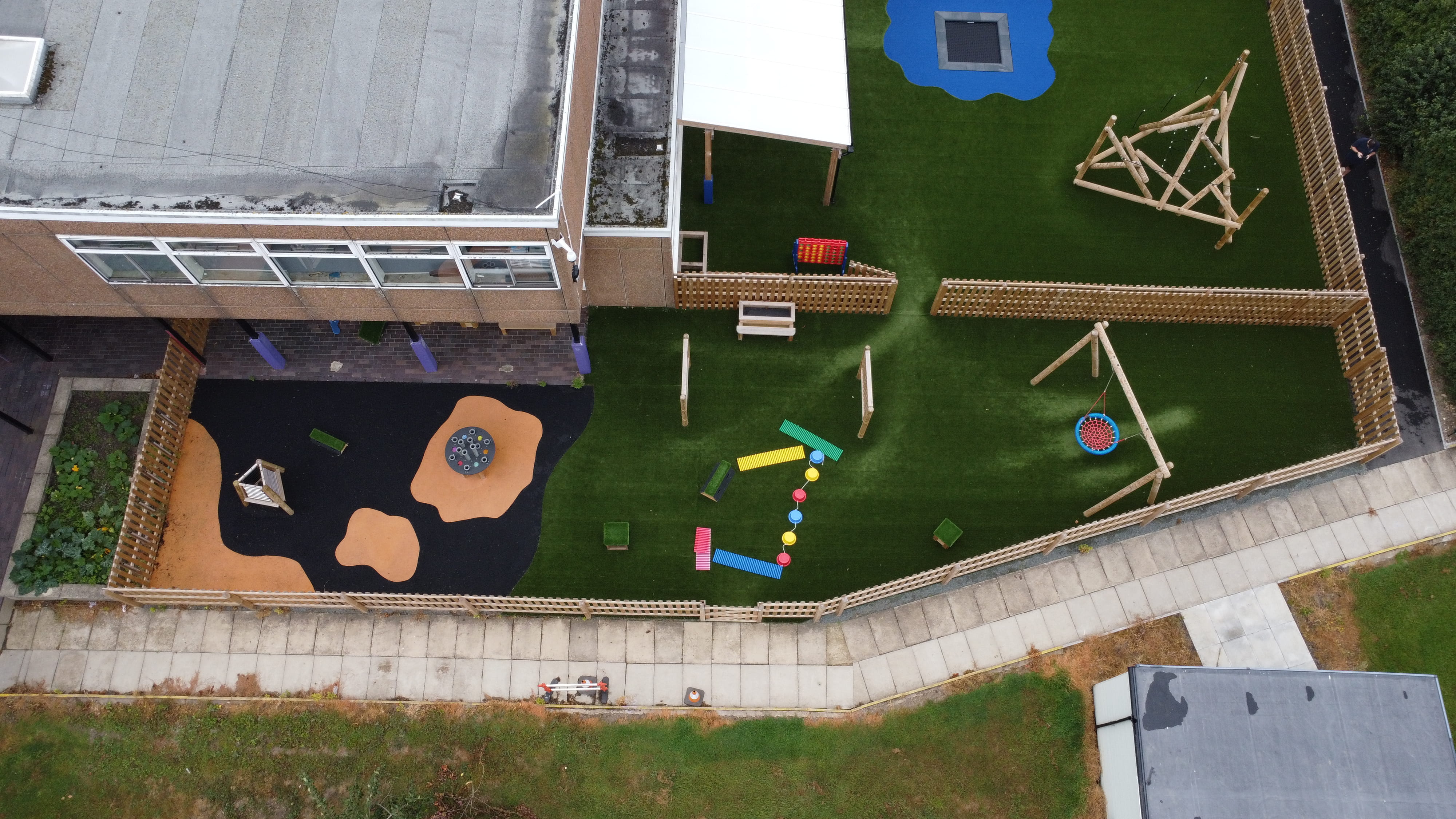 The RBa class features new wetpour and artificial grass surfacing, with a variety of installed and freestanding play equipment on top.