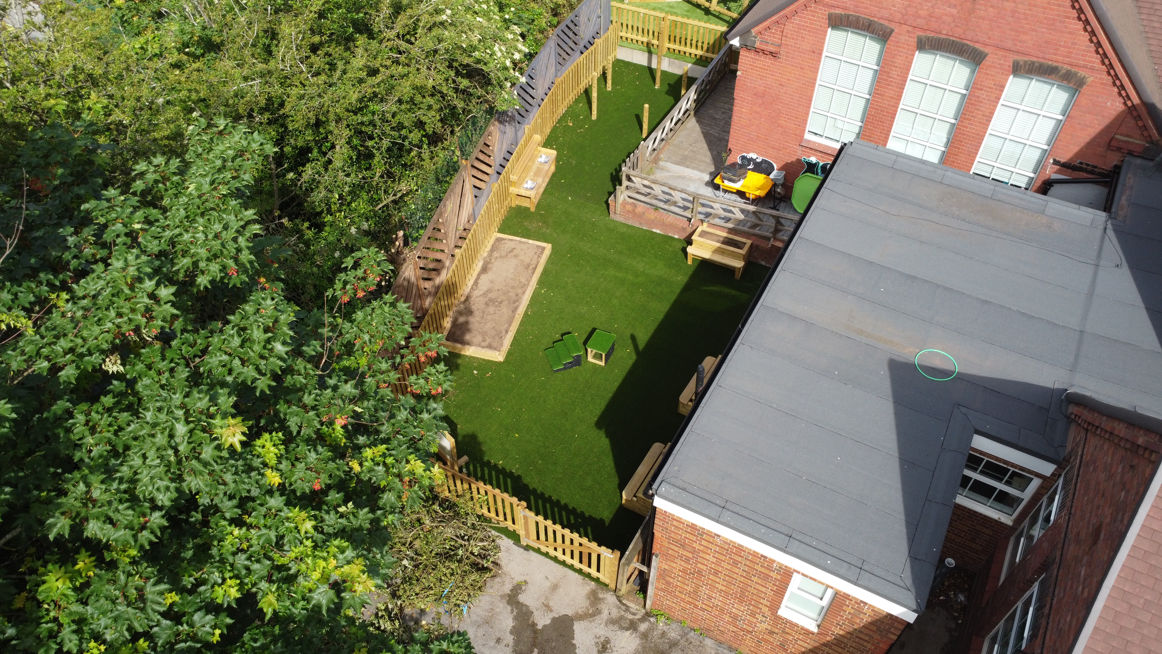 A birdseye photo of the woodland zone created for Brierley Hill Primary School.