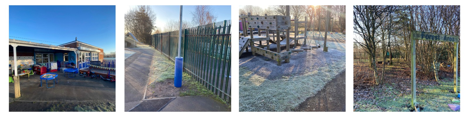 Four images of Lodge farm before the playground project.