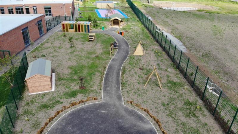 a birds eye view of the playground