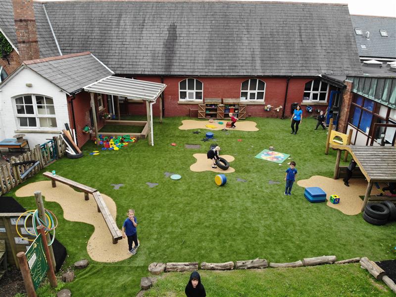 a birds eye view of the whole playground 